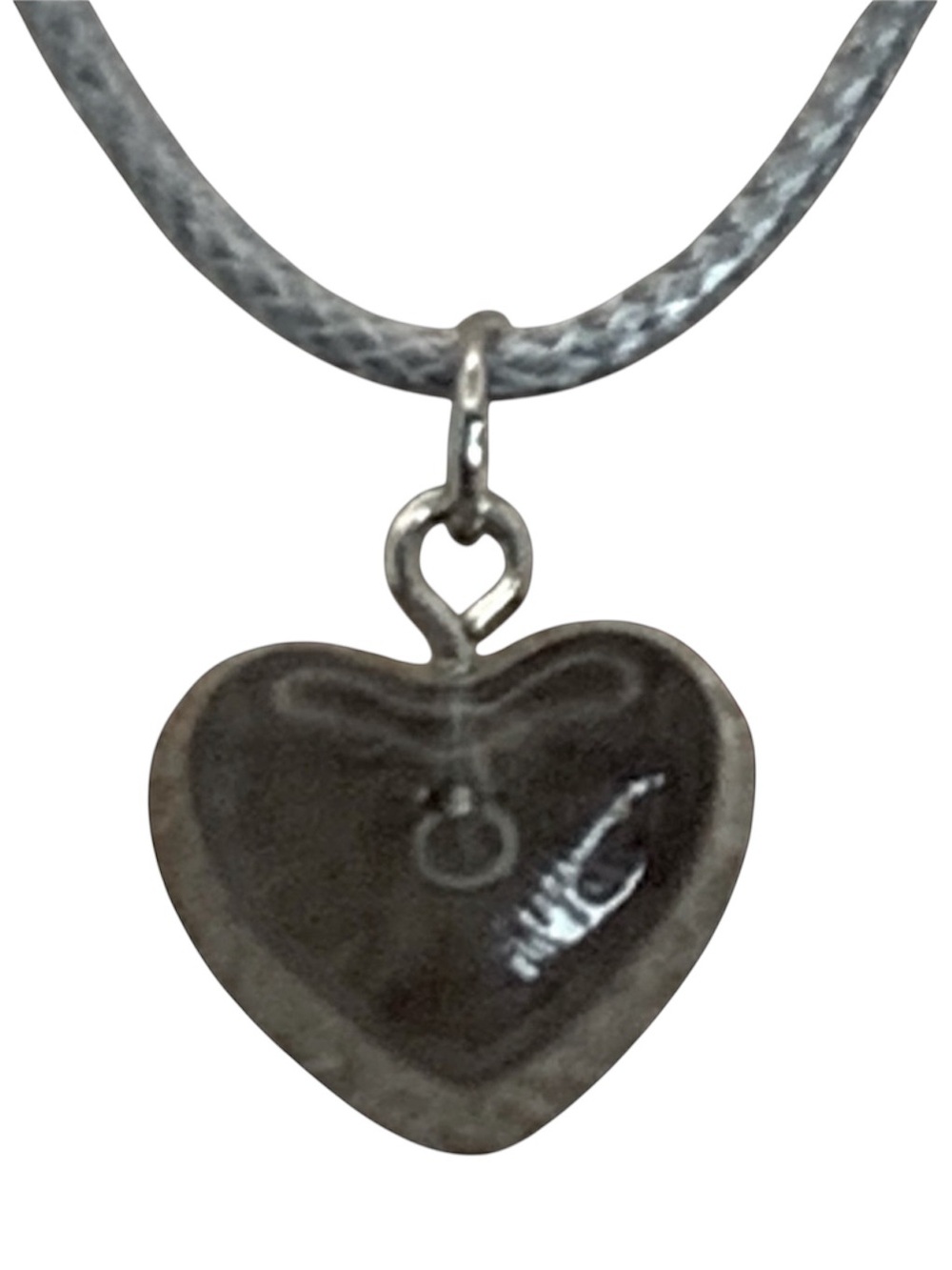 Acrylic Grey Heart Necklace With Grey 16” & 2” Ext Heart & Love Valentine